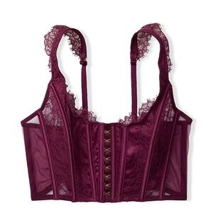 Victorias Secret Plum Lace Unlined Corset Top XS